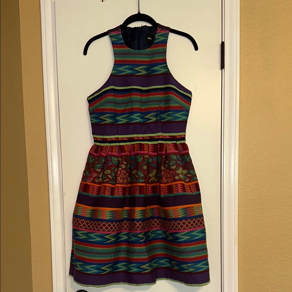 Multicolor Sleeveless Patterned Dress